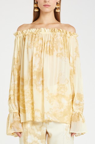 Bluza s otkrivenim ramenima i uzorkom