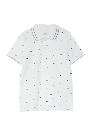 Patterned piqué polo shirt