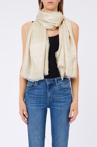 Lurex monogram scarf