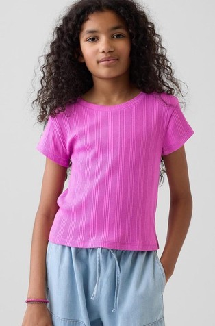 Gap logo rebrasta majica kratkih rukava za djevojčice