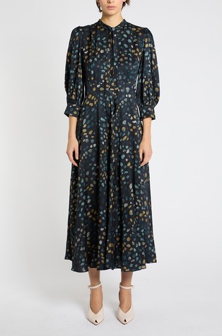 Patterned midi shirt dress
