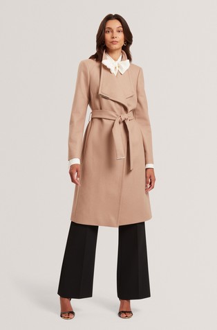 Midi Length Wool Wrap Coat