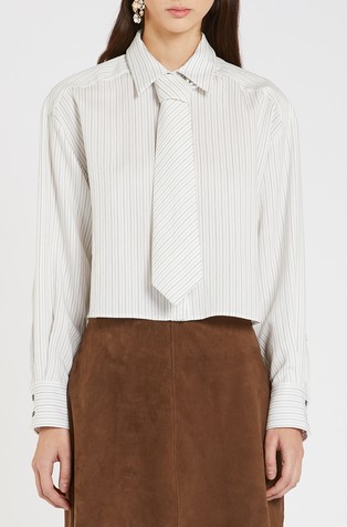 Cropped košulja s uklonjivom kravatom