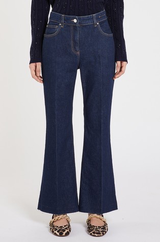 Cropped jeans hlače sa zvonastim nogavicama
