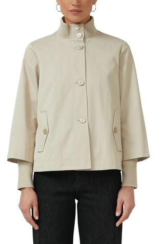 Relaxed fit jacket with ribbed collar and cuff details