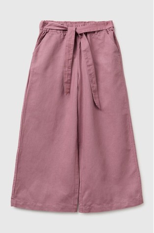 Široke hlače od mješavine lana i pamuka