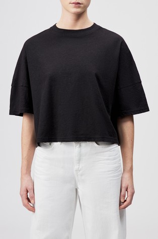 T-shirt in linen-cotton blend