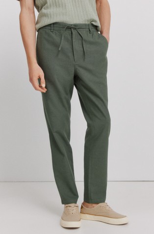 Cotton and linen comfort fit chinos