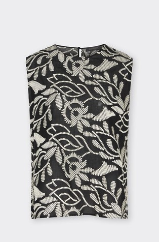 Pamučna bluza s kontrastnim vezovima