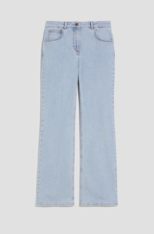 Slim fit jeans hlače sa zvonastim nogavicama