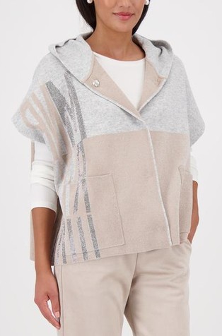 Obostran kardigan kratkih rukava s raznobojnim blokovima