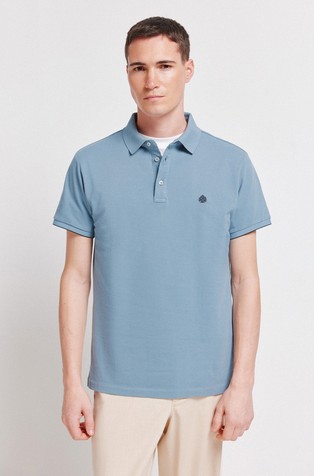 Slim fit pamučna polo majica s kontrastnim logotipom