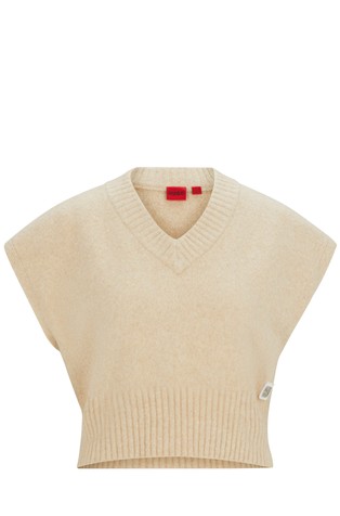 Pleten top s V-izrezom od mješavine pamuka