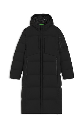 Duga prošivena jakna punjena paperjem od vodoodbojne tkanine