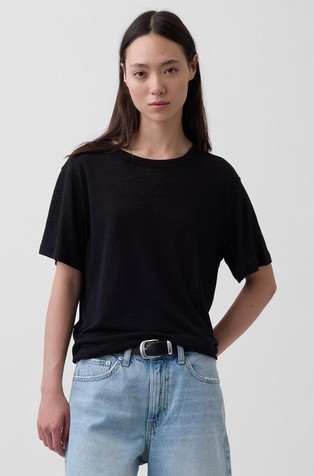Linen-Blend Relaxed T-Shirt