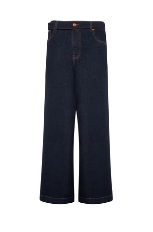 Široke jeans hlače s visokim strukom