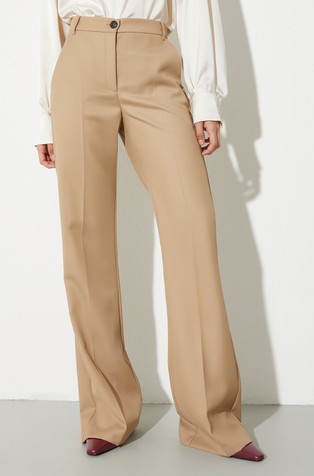 Wool-blend bootcut trousers