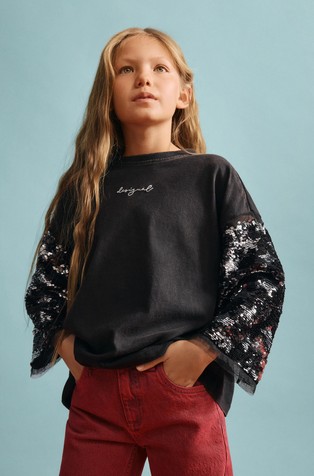 Majica s šljokicama na 3/4 rukavima