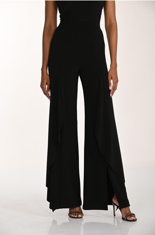 Wide-leg trousers with ruffles