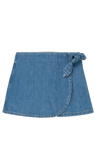 Denim kratke hlače s preklopom sprijeda i elastičnim obrubom