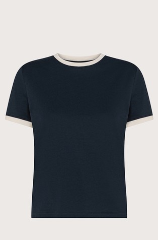 Cotton T-shirt with contrast trims