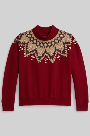 Fair Isle pulover s flisiranom unutrašnjošću