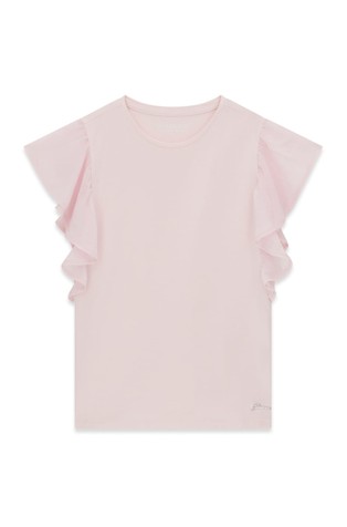 Cotton T-shirt with ruffles
