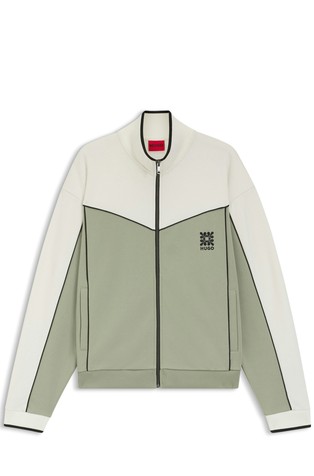 Cotton-blend jacket with embroidered logo artwork
