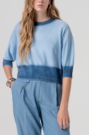 Pleten pulover od mješavine viskoze sa šljokicama