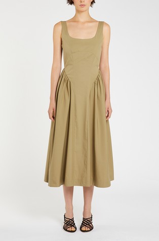 Midi cotton poplin dress