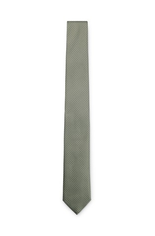 Silk-blend tie with jacquard pattern