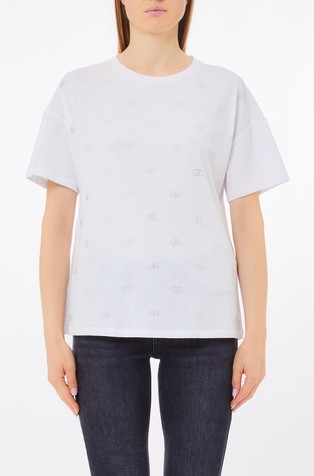 Majica s logotipima s ukrasnim kamenčićima