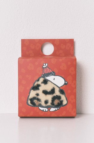 Snoopy čupave čarape s leopard uzorkom