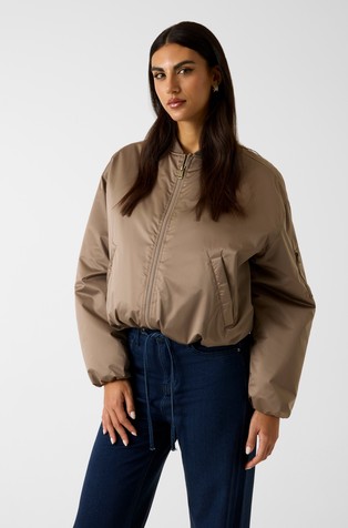 Satenska jakna s bomber ovratnikom