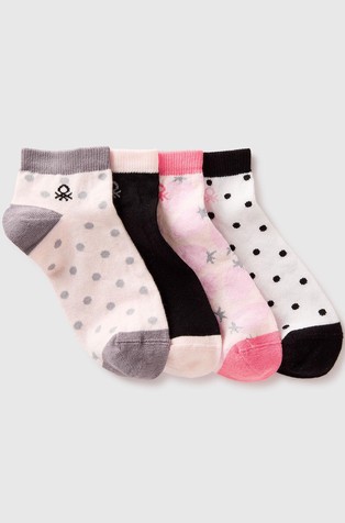 Four pairs of patterned short socks