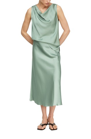 Satin midi skirt