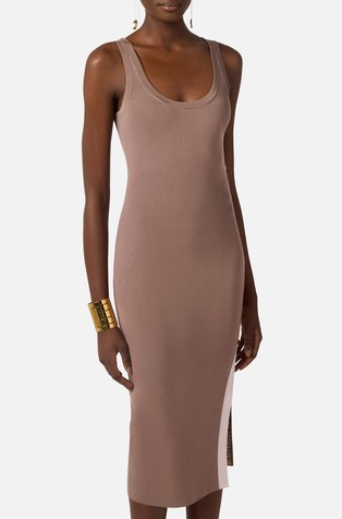 Pletena haljina bez rukava s bočnom trakom