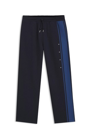 Relaxed-fit tracksuit bottoms in cotton with side stripe