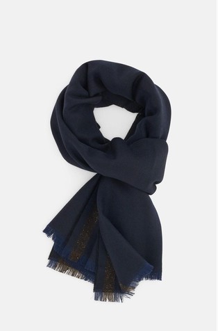 Scarf with Contrasting Stripes in Wool Blend