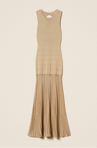 Long knit dress with lurex