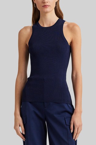 Rebrasto pletena majica bez rukava