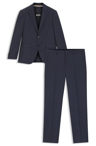 Two-piece regular-fit suit in wool and silk