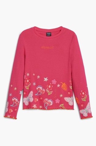 Pamučna majica dugih rukava s cvjetnim otiskom