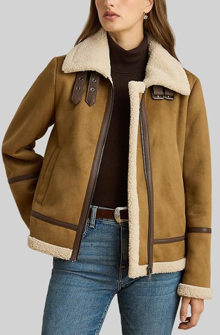 Jakna od umjetne brušene kože s kopčama