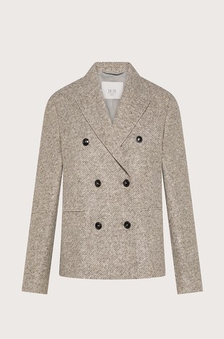 Double-breasted melange blazer