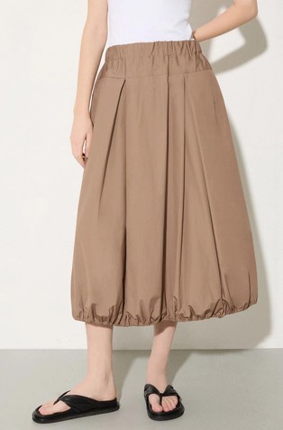 Midi balon suknja od pamučnog popelina