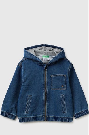 Denim jacket with hood