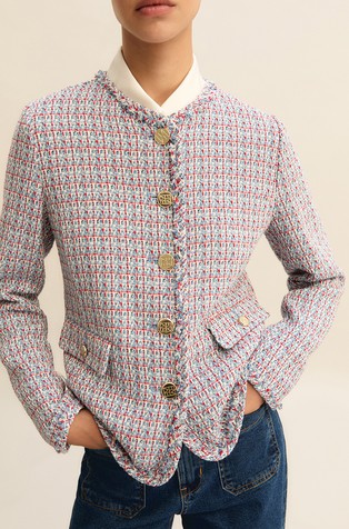 Regular fit basketweave jacket