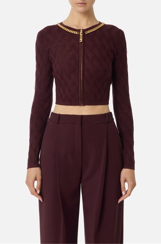 Kardigan od mješavine viskoze s ukrasnim lančićem