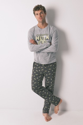 Hulk pamučna pidžama dugih rukava